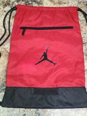 Jordan Red and Black Jumpman Drawstring Backpack